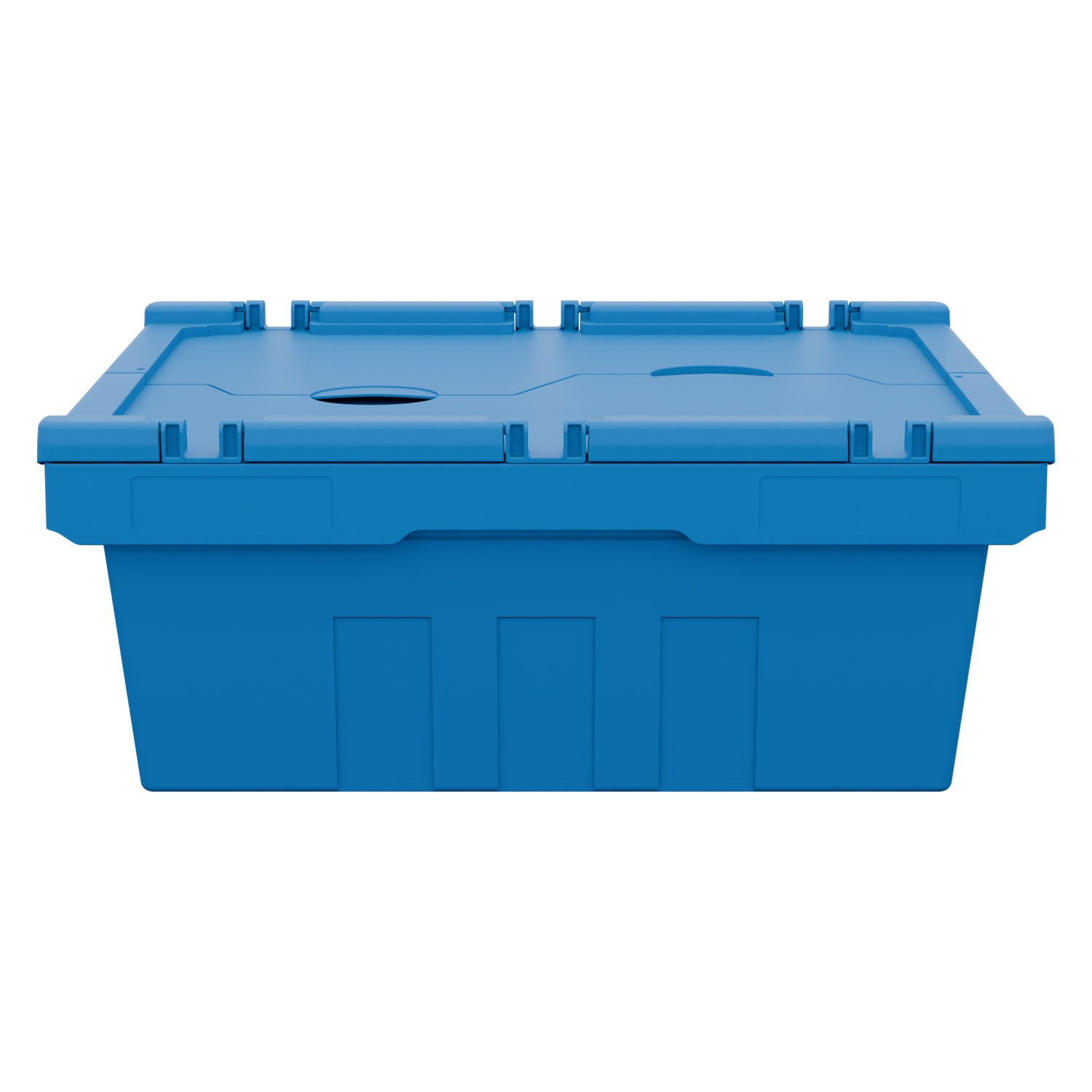 Вкладываемый контейнер INSTORE KV-6422 600х400х245 мм iPlast голубой со сплошным дном и распашной крышкой