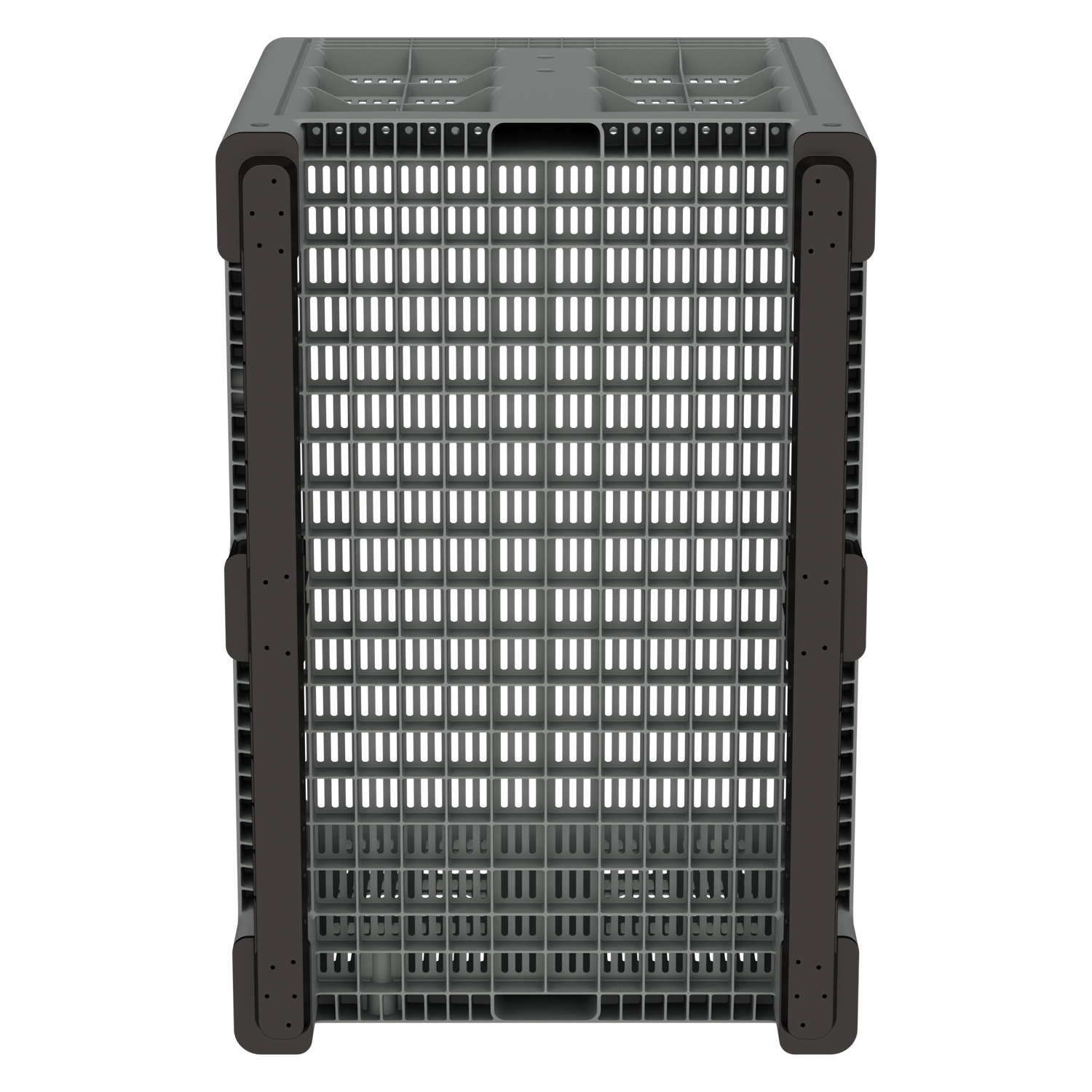 Большой контейнер 1200x800x800 мм iPlast iBOX светло-серый c перфорированными стенками и дном, на полозьях Большой контейнер 1200x800x800 мм iPlast iBOX светло-серый c перфорированными стенками и дном, на полозьях