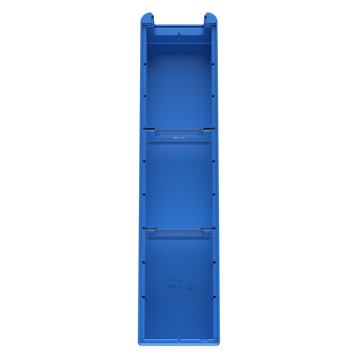 Полочный контейнер SK-5109 500х117х90 мм iPlast голубой с 2 поперечными перегородками