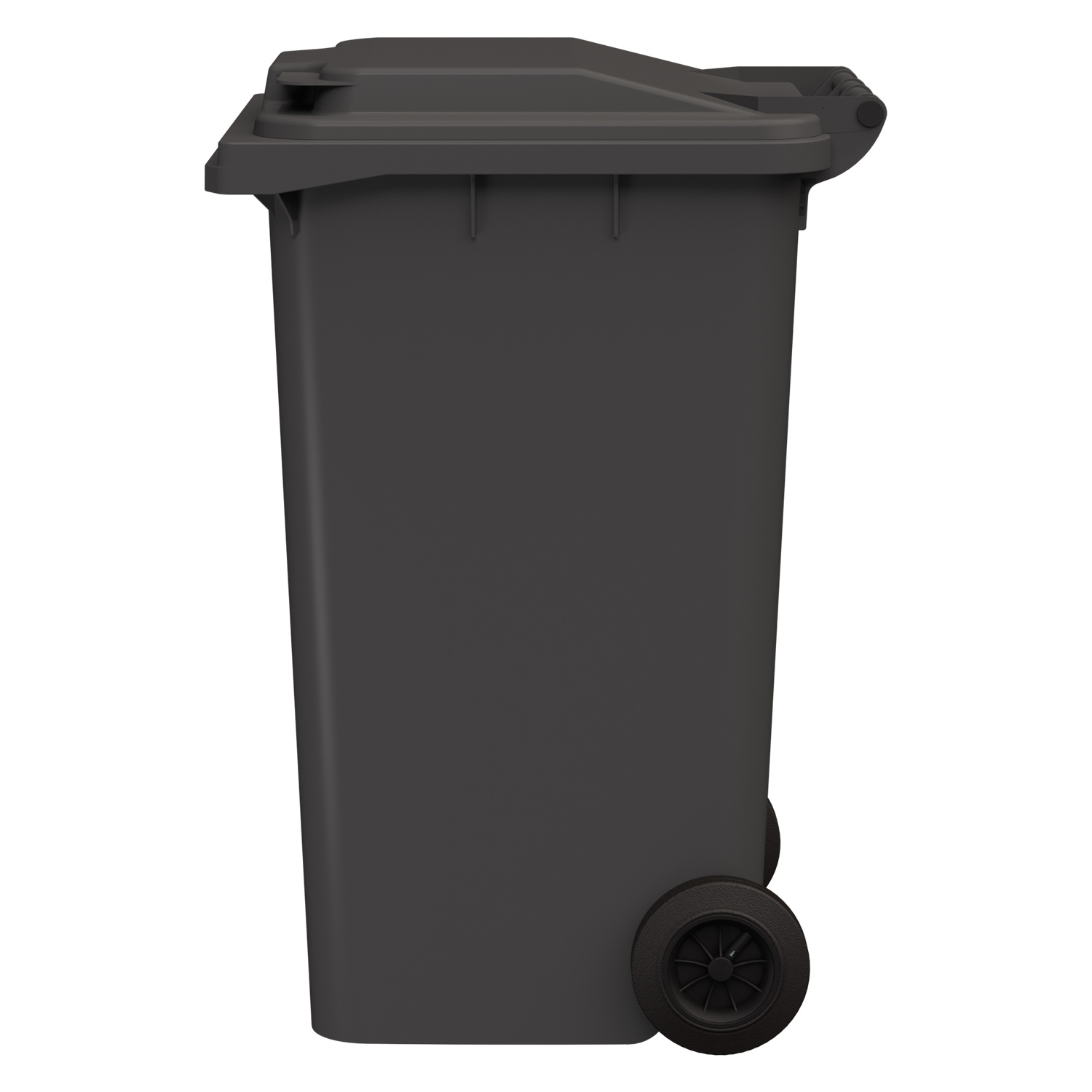 Мусорный контейнер 240 л iPlast серый 2-колёсный (д. 200 мм) с серой крышкой Мусорный контейнер 240 л iPlast серый 2-колёсный (д. 200 мм) с серой крышкой