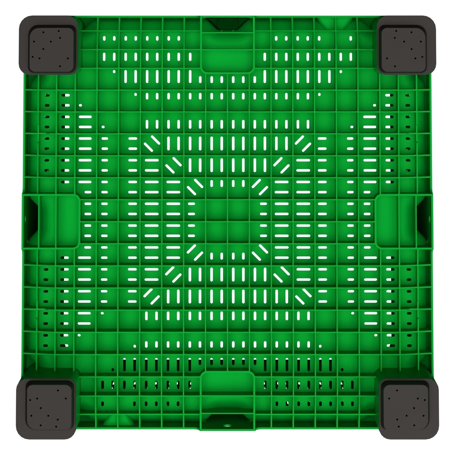 Большой контейнер 1130x1130x760 мм iPlast iBOX салатовый c перфорированными стенками и дном, на ножках