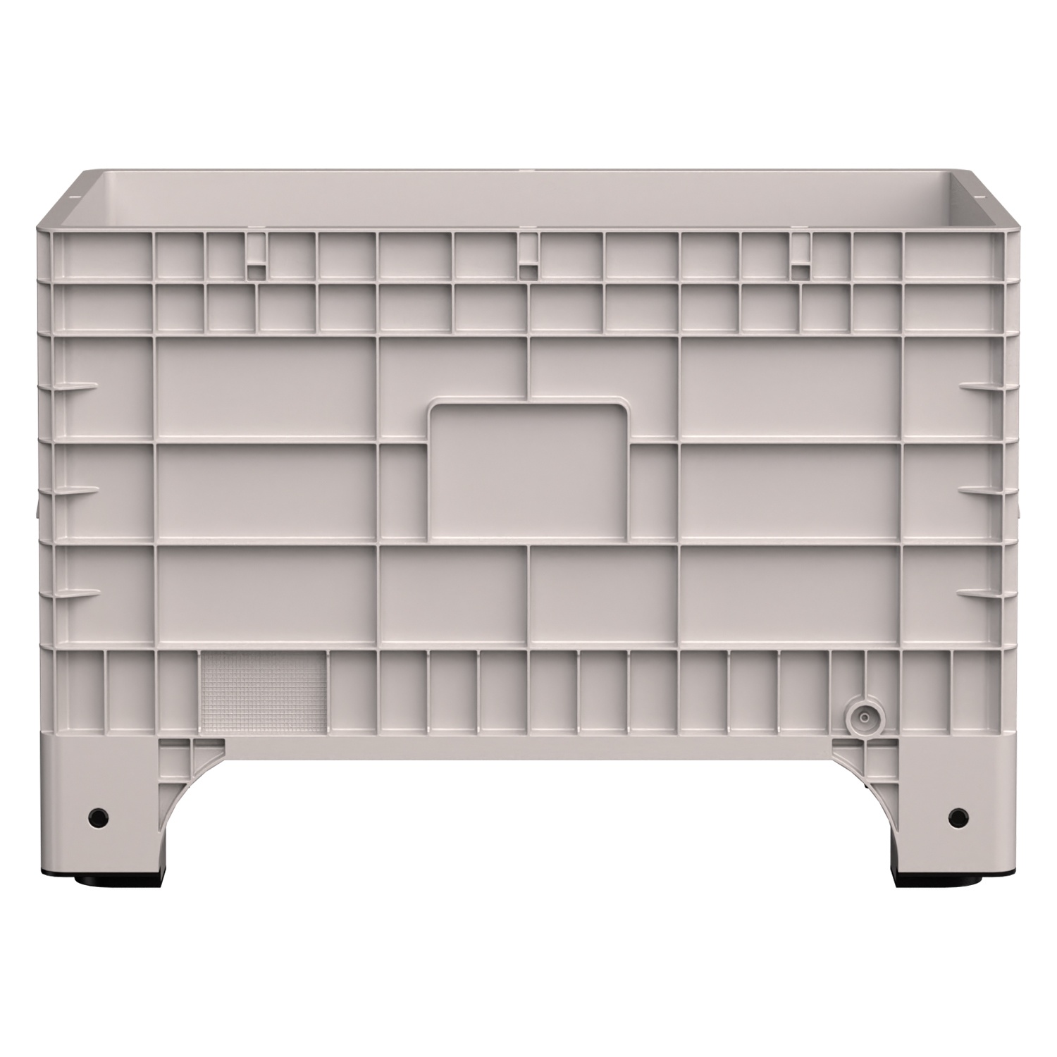 Большой контейнер 1020x640x675 мм iPlast iBOX светло-серый со сплошными стенками и дном, на ножках