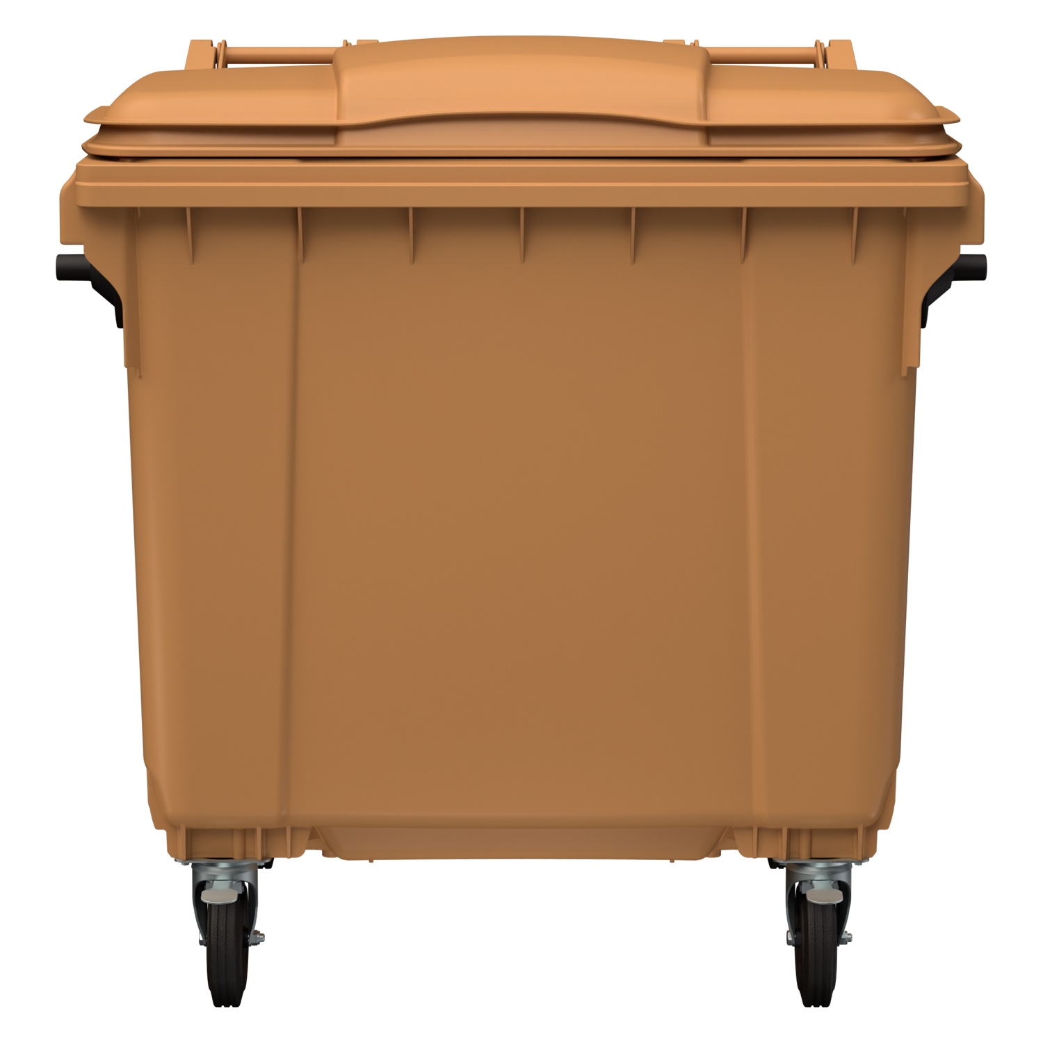 Мусорный контейнер 1100 л iPlast бежевый 4-колёсный с бежевой крышкой