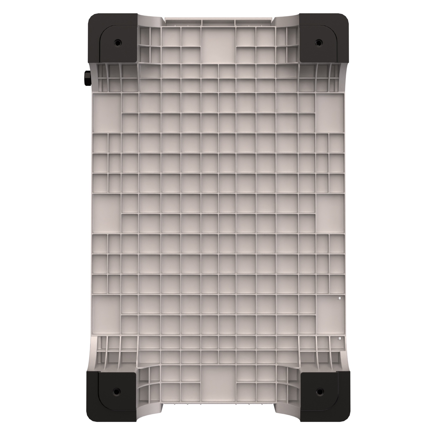 Большой контейнер 1020х640х675 мм iPlast iBOX светло-серый со сплош. стенками и дном, на ножках с пробкой 1 дюйм