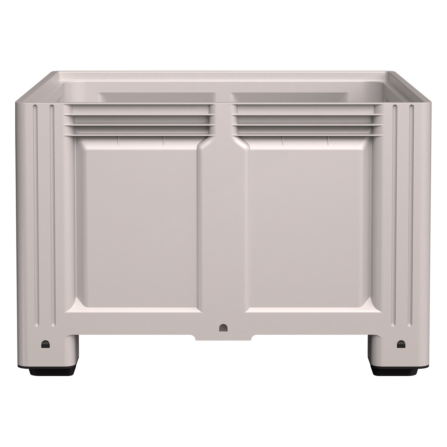 Большой контейнер 1130x1130x760 мм iPlast iBOX светло-серый со сплошными стенками и дном, на ножках