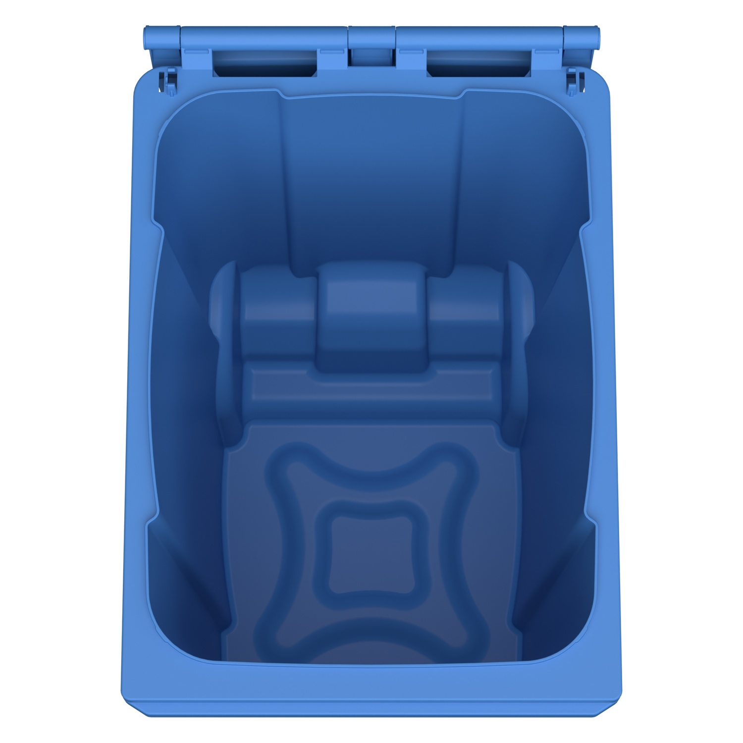 Мусорный контейнер 360 л iPlast тёмно-голубой 2-колёсный (д. 300 мм) с тёмно-голубой крышкой
