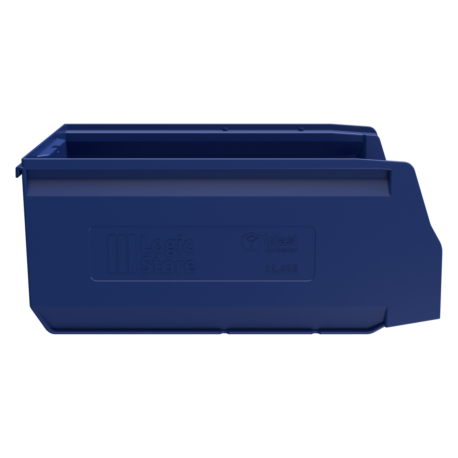 Складской лоток Logic Store 350x225x150 мм iPlast синий индиго с отверстиями для продольной перегородки