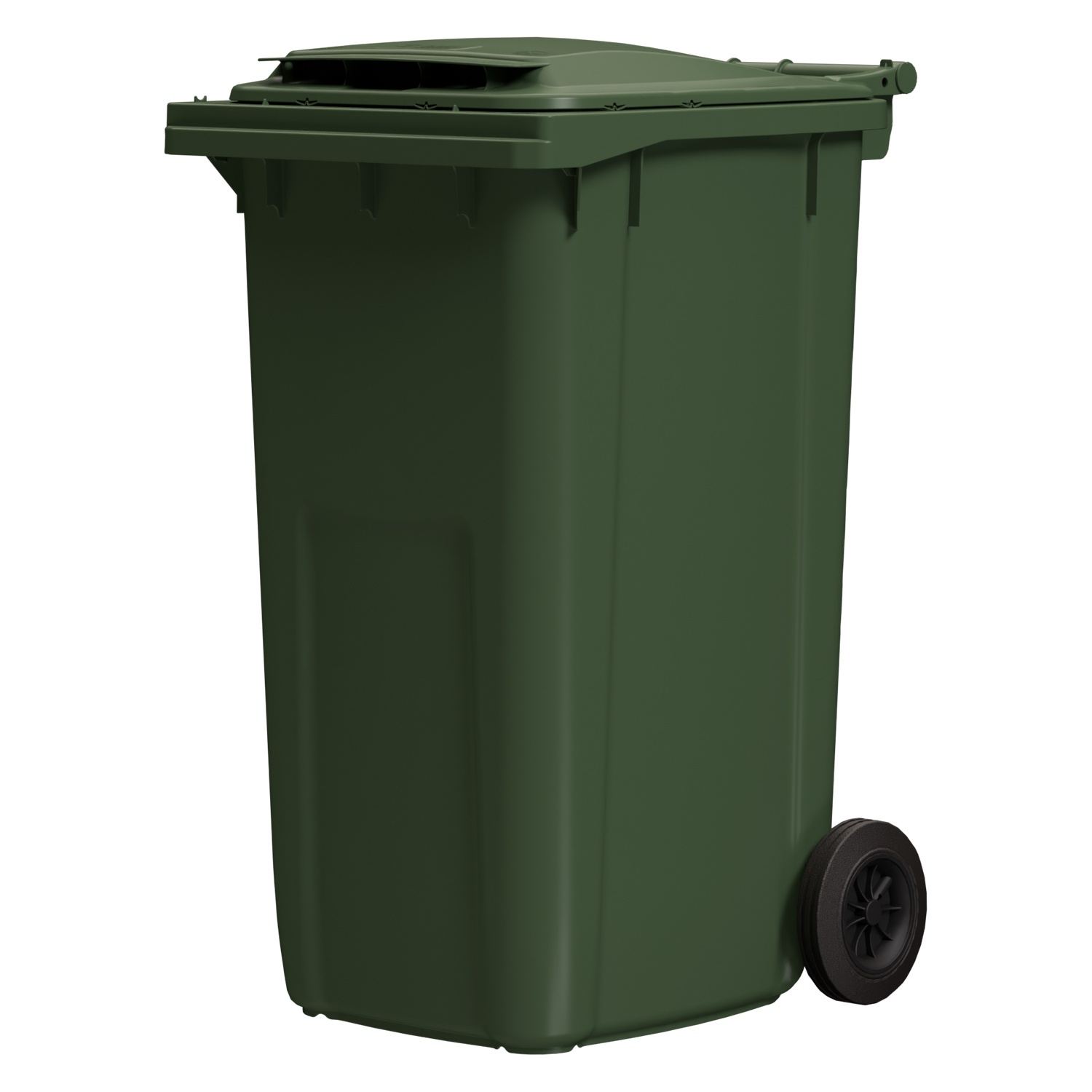 Мусорный контейнер 240 л iPlast зелёный 2-колёсный (д. 200 мм) с зелёной крышкой NEW (20.808) Мусорный контейнер 240 л iPlast зелёный 2-колёсный (д. 200 мм) с зелёной крышкой NEW (20.808)