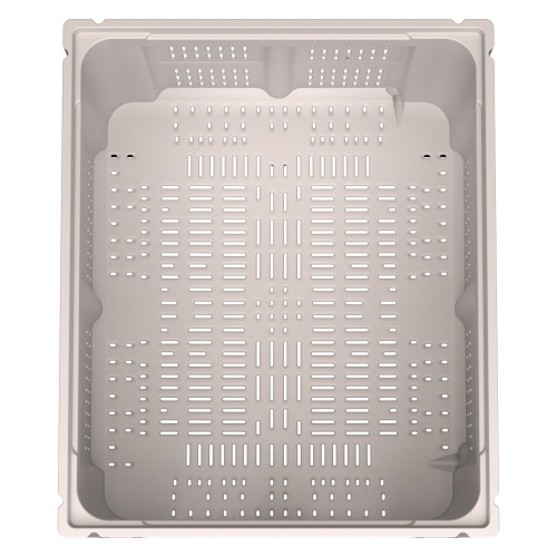 Большой контейнер 1200x1000x760 мм iPlast iBOX светло-серый c перфорированными стенками и дном, на ножках