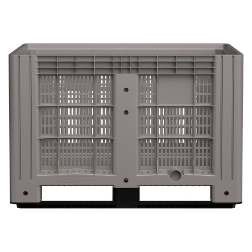 Большой контейнер 1200x800x800 мм iPlast iBOX серый c перфорированными стенками и дном, на полозьях Большой контейнер 1200x800x800 мм iPlast iBOX серый c перфорированными стенками и дном, на полозьях