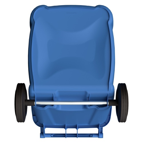 Мусорный контейнер 240 л iPlast тёмно-голубой 2-колёсный (д. 200 мм) с тёмно-голубой крышкой