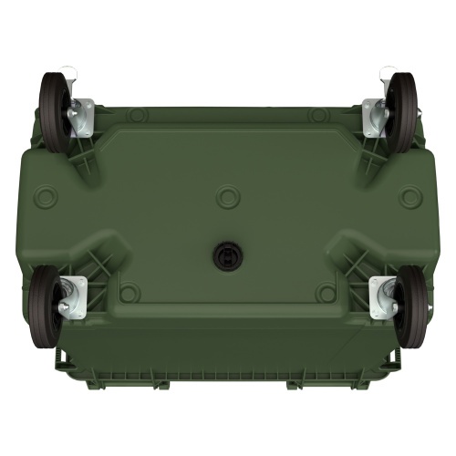 Мусорный контейнер 770 л iPlast зелёный 4-колёсный с зелёной крышкой