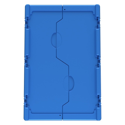 Вкладываемый контейнер INSTORE KV-6422 600х400х245 мм iPlast голубой со сплошным дном и распашной крышкой