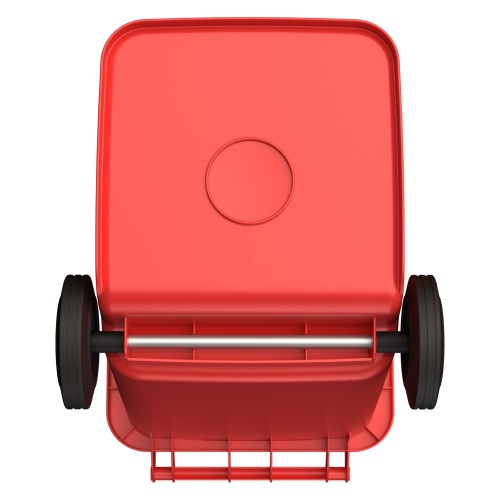 Мусорный контейнер 240 л iPlast красный 2-колёсный (д. 200 мм) с красной полипропиленовой крышкой