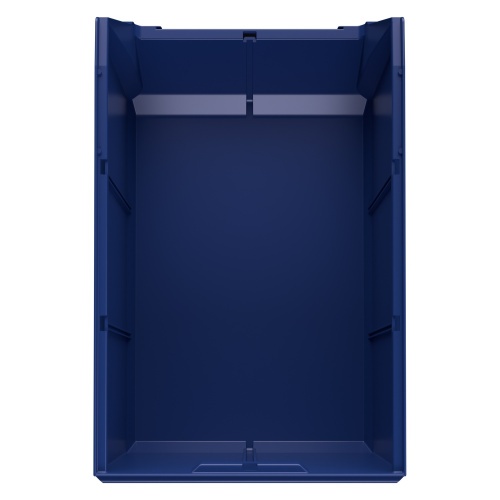 Складской лоток Logic Store 500х300х250 мм iPlast синий индиго с отверстиями для перегородок и наклейкой сбоку