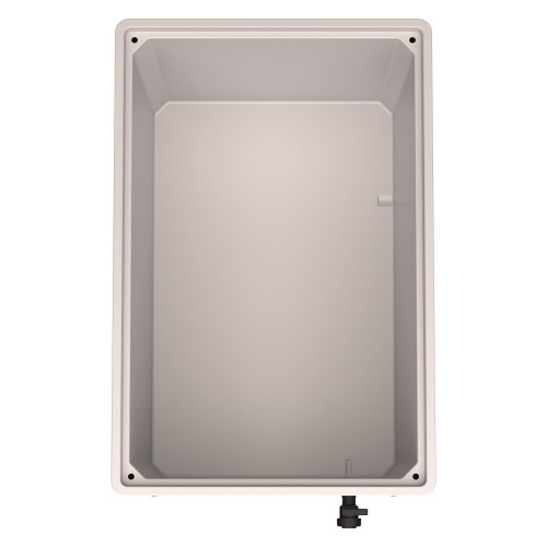 Большой контейнер 1200х800х920 мм iPlast iBOX светло-серый со сплош. стенками и дном, на колёсах с краном 1 дюйм