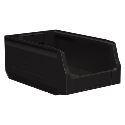Складской лоток Logic Store 350x225x150 мм iPlast чёрный ЭКО с отверстиями для продольной перегородки Складской лоток Logic Store 350x225x150 мм iPlast чёрный ЭКО с отверстиями для продольной перегородки