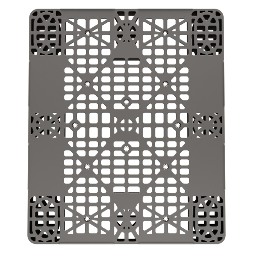 Пластиковый паллет 1200x1000x150 мм iPlast серый перфорированный на 2 полозьях с бортиком Пластиковый паллет 1200x1000x150 мм iPlast серый перфорированный на 2 полозьях с бортиком
