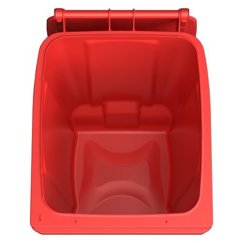 Мусорный контейнер 240 л iPlast красный 2-колёсный (д. 200 мм) с красной крышкой NEW (20.808)