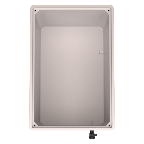 Большой контейнер 1200х800х800 мм iPlast iBOX светло-серый со сплош. стенками и дном на полозьях с краном 1 дюйм
