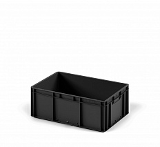Пластиковый ящик 600х400х220 (EC-6422) черный с усиленным дном - фото 1 предпросмотра