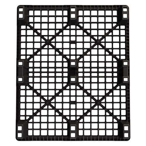 Пластиковый паллет 1200х1000х135 мм iPlast чёрный ЭКО+ перфорированный на ножках с бортиком Пластиковый паллет 1200х1000х135 мм iPlast чёрный ЭКО+ перфорированный на ножках с бортиком