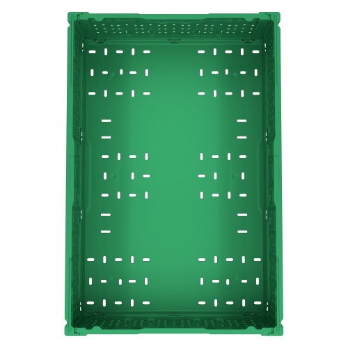 Складной ящик FC-6418 600х400х180 мм iPlast зелёный перфорированный