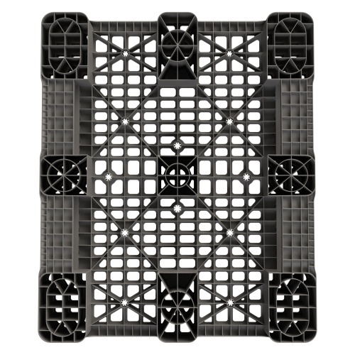Пластиковый паллет 1200x1000x150 мм iPlast серый перфорированный на 2 полозьях с бортиком Пластиковый паллет 1200x1000x150 мм iPlast серый перфорированный на 2 полозьях с бортиком