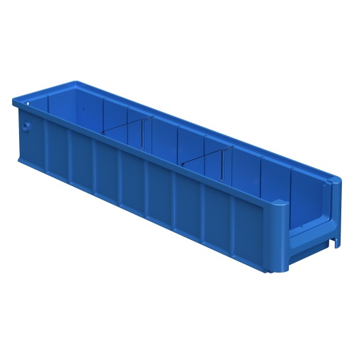 Полочный контейнер SK-5109 500х117х90 мм iPlast голубой с 2 поперечными перегородками Полочный контейнер SK-5109 500х117х90 мм iPlast голубой с 2 поперечными перегородками