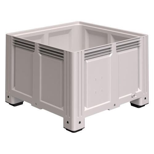 Большой контейнер 1130x1130x760 мм iPlast iBOX светло-серый со сплошными стенками и дном, на ножках