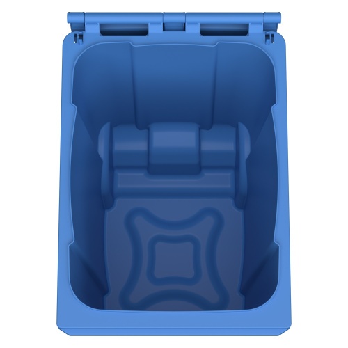 Мусорный контейнер 360 л iPlast тёмно-голубой 2-колёсный (д. 300 мм) с тёмно-голубой крышкой
