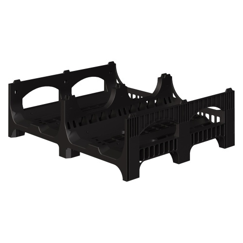 Пластиковый паллет BottleRack 1200х1000х380 мм iPlast чёрный ЭКО перфорированный на ножках с бортиком для бутылей Пластиковый паллет BottleRack 1200х1000х380 мм iPlast чёрный ЭКО перфорированный на ножках с бортиком для бутылей