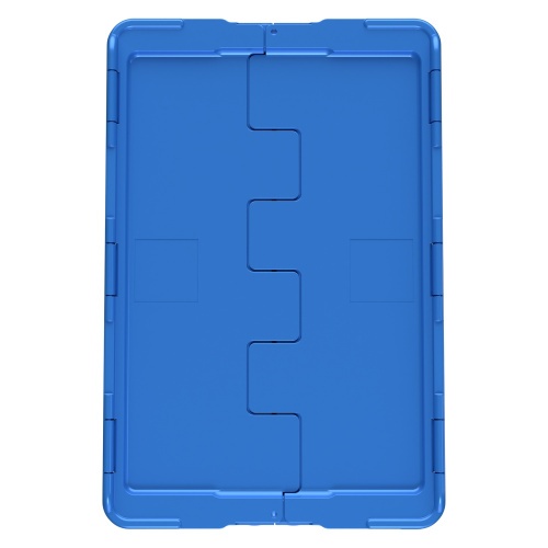 Вкладываемый контейнер INSTORE KV-6437 600х400х390 мм iPlast голубой со сплошным дном и распашной крышкой