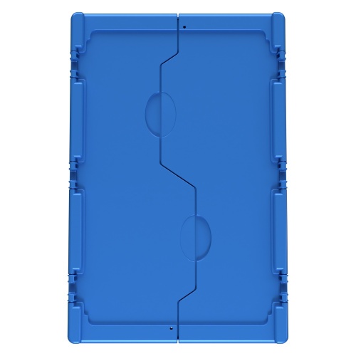 Вкладываемый контейнер INSTORE KV-6417 600х400х196 мм iPlast голубой со сплошным дном и распашной крышкой