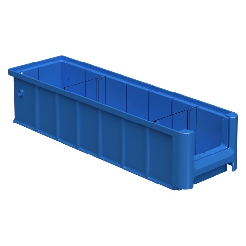 Полочный контейнер SK-4109 400х117х90 мм iPlast голубой с 2 поперечными перегородками