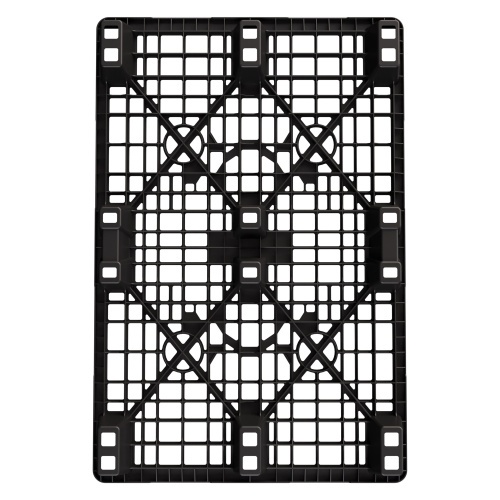 Пластиковый паллет 1200x800x140 мм iPlast чёрный ЭКО перфорированный на ножках с бортиком Пластиковый паллет 1200x800x140 мм iPlast чёрный ЭКО перфорированный на ножках с бортиком
