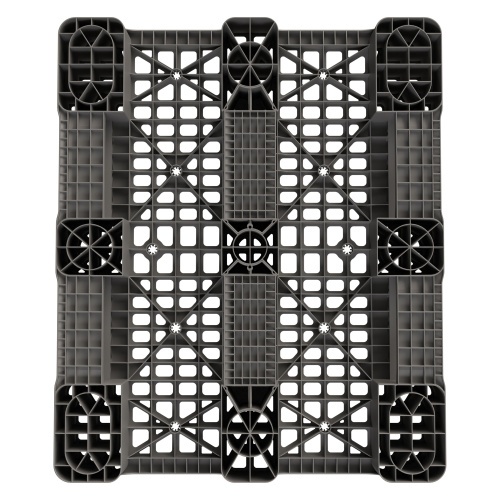 Пластиковый паллет 1200x1000x150 мм iPlast серый многооборотный перфорированный на 3 полозьях с бортиком Пластиковый паллет 1200x1000x150 мм iPlast серый многооборотный перфорированный на 3 полозьях с бортиком