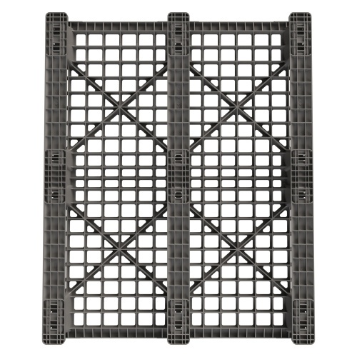 Пластиковый паллет 1200x1000x145 мм iPlast серый перфорированный на 3 полозьях с бортиком Пластиковый паллет 1200x1000x145 мм iPlast серый перфорированный на 3 полозьях с бортиком