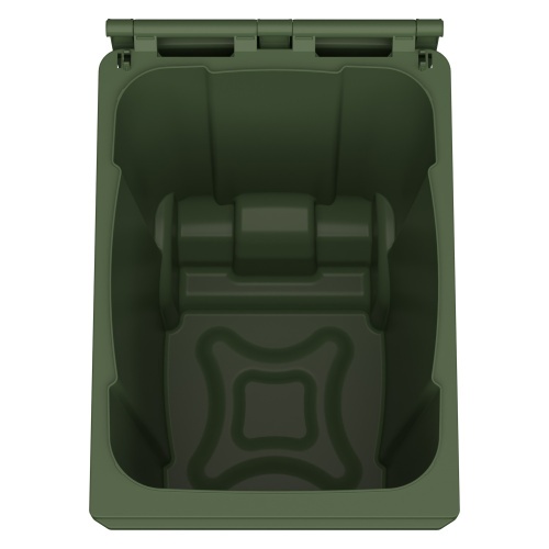 Мусорный контейнер 360 л iPlast зелёный 2-колёсный (д. 300 мм) с зелёной крышкой