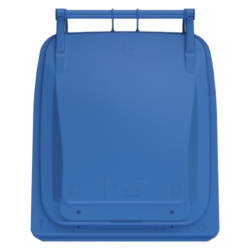 Мусорный контейнер 240 л iPlast тёмно-голубой 2-колёсный (д. 200 мм) с тёмно-голубой крышкой