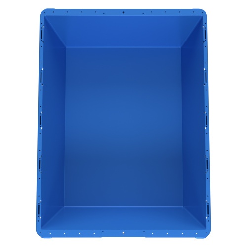 Вкладываемый контейнер INSTORE KV-8632.1 800х600х320 мм iPlast голубой со сплошным дном и штабельным упором