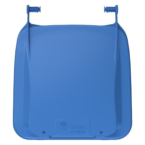 Крышка для мусорного контейнера 120 л (Light) iPlast тёмно-голубая c осями для крепления