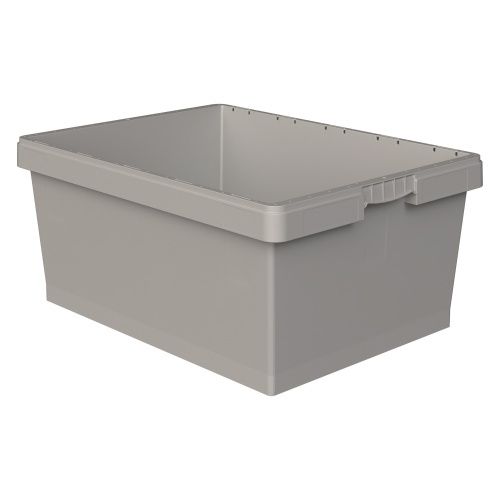 Вкладываемый контейнер INSTORE KVR-8634 800x600x340 мм iPlast светло-серый с усиленным дном