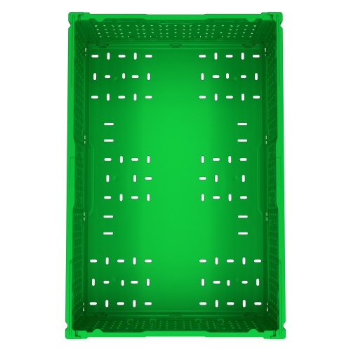 Складной ящик FC-6422 600х400х220 мм iPlast салатовый перфорированный