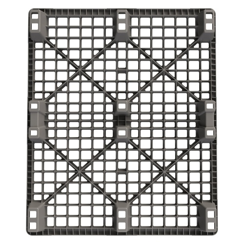 Пластиковый паллет 1200x1000x135 мм iPlast серый перфорированный на ножках с бортиком Пластиковый паллет 1200x1000x135 мм iPlast серый перфорированный на ножках с бортиком