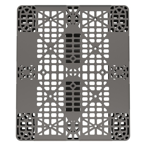 Пластиковый паллет 1200x1000x150 мм iPlast серый многооборотный перфорированный на 3 полозьях с бортиком Пластиковый паллет 1200x1000x150 мм iPlast серый многооборотный перфорированный на 3 полозьях с бортиком