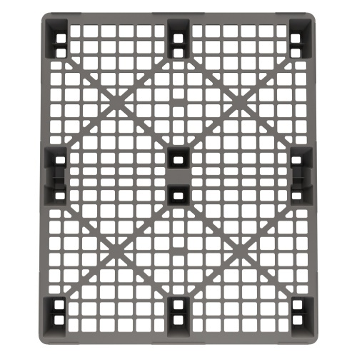 Пластиковый паллет 1200x1000x135 мм iPlast серый перфорированный на ножках с бортиком Пластиковый паллет 1200x1000x135 мм iPlast серый перфорированный на ножках с бортиком