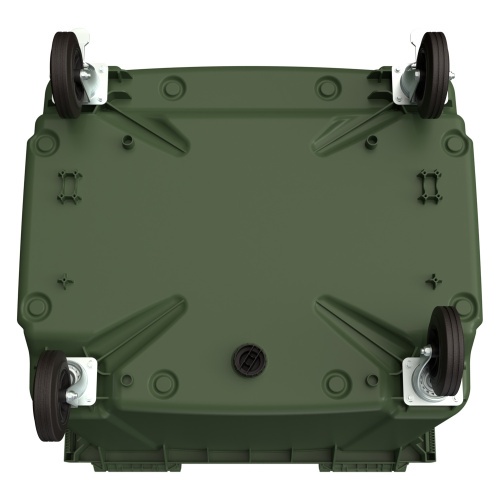 Мусорный контейнер 1100 л iPlast зелёный 4-колёсный с зелёной крышкой N1 (20.807.1)