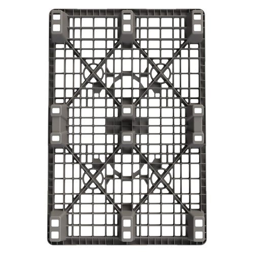 Пластиковый паллет 1200x800x140 мм iPlast серый перфорированный на ножках с бортиком Пластиковый паллет 1200x800x140 мм iPlast серый перфорированный на ножках с бортиком
