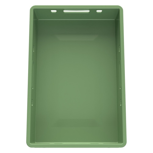 Пищевой ящик универсальный E1 FK-6412 600х400х120 мм iPlast зелёный ЭКО со сплошными стенками и дном Пищевой ящик универсальный E1 FK-6412 600х400х120 мм iPlast зелёный ЭКО со сплошными стенками и дном